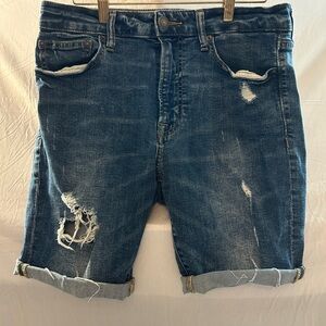 American Eagle Outfitters Ripped Blue Jean Shorts